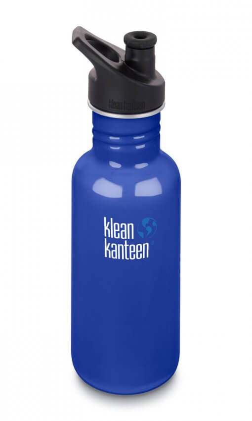 Klean Kanteen nachhaltige Edelstahl-Trinkflasche blau