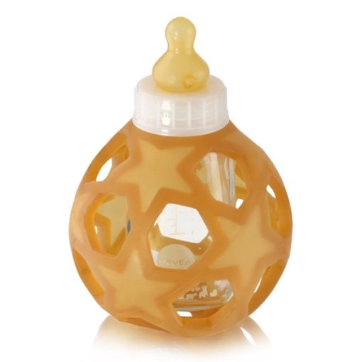 Hevea Babyflasche Glas mit Star Ball aus Kautschuk