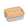 LÄSSIG Lunchbox Edelstahl mit Holzdeckel