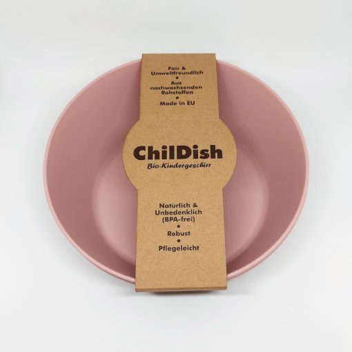 ChilDish Bio Kindergeschirr Schüssel groß aus nachwachsenden Rohstoffen - ohne Chemie - Dusky Pink Altrosa