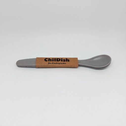 ChilDish Bio Kindergeschirr Löffel aus nachwachsenden Rohstoffen - ohne Chemie - Warm Grey grau